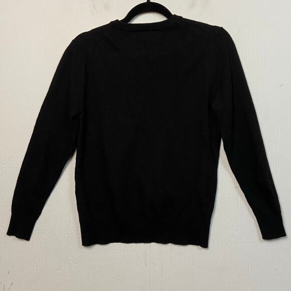 Quince Womens Black Knit 100% Merino Wool Crewneck Pullover Sweater Size Medium - Picture 6 of 8